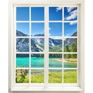 Wandtattoo - Fenster mit Aussicht "See Turkis" 66 x 80 cm (BxH) - Wandaufkleber - Wandsticker
