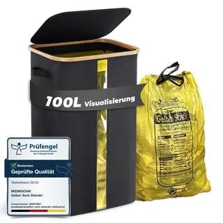 MidingChai 100l Gelber Sack Ständer Stabil, Mülleimer
