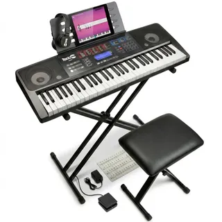 RockJam RJ761 Keyboard Piano Set 61 Tasten mit Touchscreen und Pedal