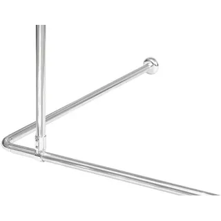 KS Handel 24 DECKENHALTERUNG FÜR DUSCHVORHANGSTANGE WINKELSTANGE ALU Silber GLÄNZEND 55 cm INDIVIDUELL KÜRZBAR! UNDERSEILING of Corner Rod!