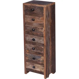 Sideboard Holz schmal B: 20 cm 58 cm hoch Braun Kommode Schrank Schlafzimmer