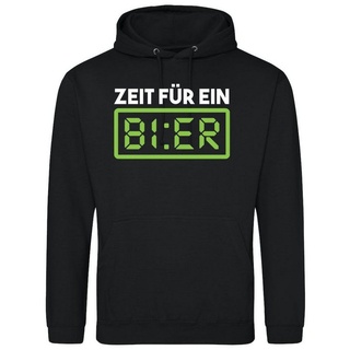 Youth Designz Kapuzenpullover "Zeit Für Ein Bier" Herren Hoodie Pullover mit lustigem Frontprint schwarz S