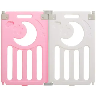 Dripex Laufstall Baby, 2 paneele, Laufgitter Baby, Baby Playpen, Laufstall in Anpassungsfähiger Form, Laufgitter aus Kunststoff, rosa-weiß