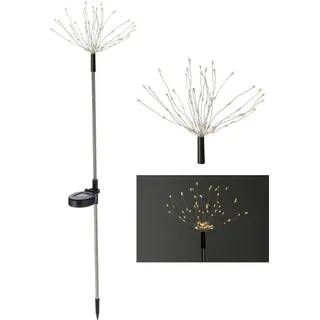 Spetebo Solarleuchte Kunststoff 80 cm 75 LED inkl. Dämmerungssensor schwarz