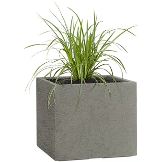 Pflanzwerk® Pflanzkübel Fiberglas Cube Lava Grau 45x55x55cm XXL *Frostbeständig* *UV-Schutz* *Qualitätsware*