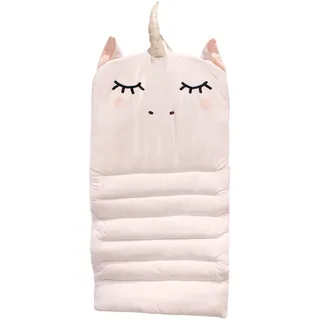 HOME DECO KIDS Siestenteppich Einhorn, Polyester, 60cm x 140cm x 3cm, Weiß/Gold