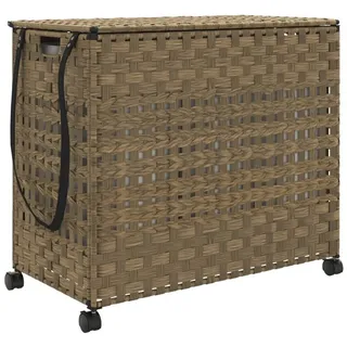 vidaXL Wäschekorb mit Rollen 66x35x60 cm Rattan