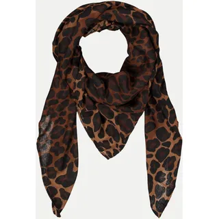 Quadratisches Tuch mit Animalprint Braun