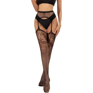 Strumpfhosen Damen Netz Crotchless Netzspitzenstrumpf Strapse Erotikunterwäsche Transparent Strumpfhose Pantyhose Fishnet Mit Spitze Kniestrümpfe Babydoll Strapsstrümpfe Für Frauen Reizwäsche