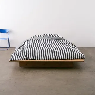 Marc O Polo Mako-Satin Bettwäsche Classic Stripe Kissenbezug einzeln 80x80 cm | navy - blau