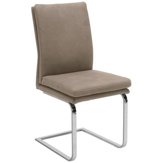Novel Schwingstuhl, Taupe, Chrom, Metall, Textil, Uni, U-Form, 47x100x64 cm, Lederauswahl, Stoffauswahl, Esszimmer, Stühle, Esszimmerstühle, Schwingstühle