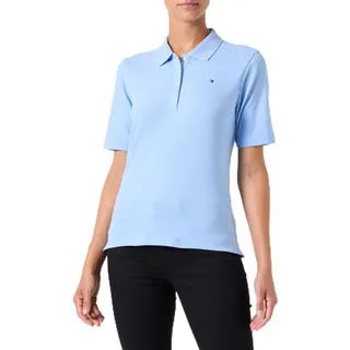 Tommy Hilfiger Damen Poloshirt Kurzarm Regular Fit, Blau (Vessel Blue), S - S
