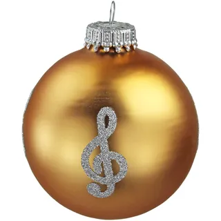 mugesh Weihnachtskugel Violinschlüssel Gold (7cm)
