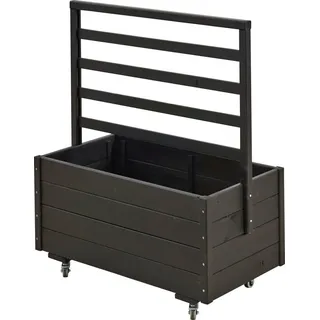 Plus Blumenkasten mit Spalier 48 x 88 cm Schwarz
