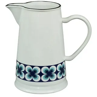 Capventure Kanne Kurg Kanne Wasserkrug Karaffe Vase Keramik 1,6l Retro Ramona Cabanaz blau