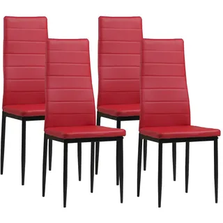 Albatros Esszimmerstuhl Milano Kunstleder rot 4er Set