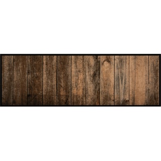 Küchenläufer »Wood«, rechteckig, 5 mm Höhe, Kurzflor, Läufer, Flur, Waschbar, Rutschfest, Holz Design, Teppiche, 42029133-11 braun 5 mm