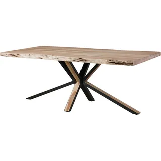 MASSIVMOEBEL24.DE Baumtisch 240 x 77 x 100 cm Akazie beige lackiert