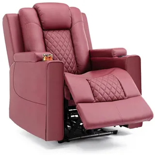 COMHOMA Relaxsessel Elektrisch Massagesessel mit Massagefunktion, LED, elektisch verstellbar rot