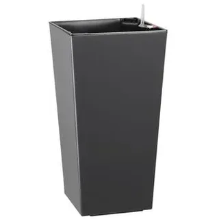 Dehner Kunststoff-Topf Elise, konisch, matt, inkl. Bewässerungsystem, Dunkelgrau