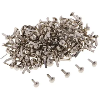Sharplace 200 Stücke Mini Brads aus aus Musterklammern Musterbeutelklammern Verschlussklammern Klammern, Silber, 4,5 mm