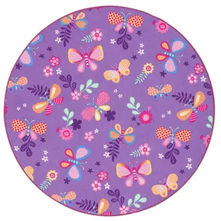 Snapstyle Schmetterling Kinderteppich Ø 133 cm Lila/Pink