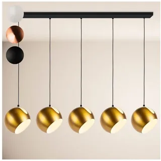 s.luce Pendelleuchte Ball Esstisch-Pendelleuchte 2-5-flammig Ø 30cm Balken 120cm Gold goldfarben