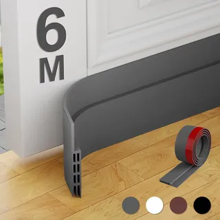 MARICATO Türdichtung Selbstklebend 6 x 100 cm (600 cm gesamt) – 5 cm breit, zuschneidbarer Zugluftstopper für Türen gegen Kälte, Lärm, Staub & Insekten – Grau, ideal für Altbau & Mietwohnungen
