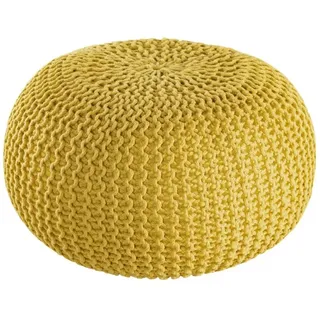 Amago home Pouf Outdoor ø 55 o. 45cm Bodenkissen Sitzpouf Hocker wetterfest pflegeleicht & nachhaltig Größe ø 45 cm, Farbe gelb - Freesia