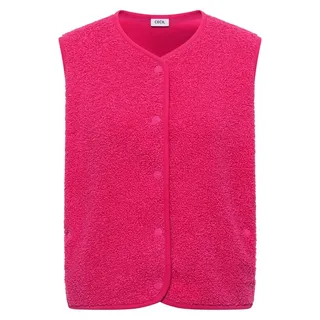 Cecil Weste aus Teddy-Material mit Rundhals beetroot pink L - L