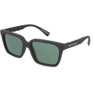 Armani Exchange AX4147S Herren-Sonnenbrille Vollrand Quadratisch Kunststoff-Gestell, schwarz