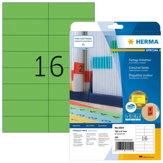Herma Adressetiketten 4554 grün 105,0 x 37,0 mm 20 Blatt 320 St.