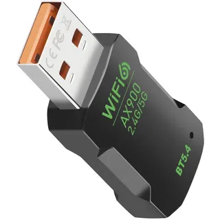 USB 2in1 Adapter WiFi und Bluetooth Dual Band 2,4/5GHZ 900Mbps für PC/Laptop/Desktop, Mini USB Adapter ohne Treiber, unterstützt Windows10/11