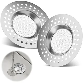 2 Abflusssieb Dusche, Haarsieb Dusche Edelstahl, Sieb für spülbecken mit Universeller Passform, Spülbecken sieb Waschbecken sieb für ABFLÜSSE geeignet, Ø 7,8 cm