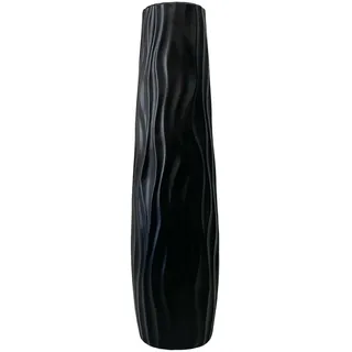 Wilitto große Bodenvase, dekorative Vasen, strukturiert, bruchsicher, für Zuhause, Wohn- und Arbeitszimmer, Schwarz