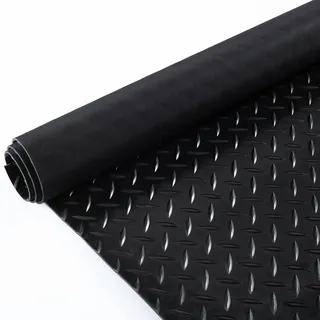 Gummimatte Tränenblech 3mm Schwarz - Antirutschmatte 100 x 80 cm | Tränenblech-Optik, rutschhemmend & zuschneidbar - Bautenschutzmatte für Werkstatt, Garage, Anhänger, Keller & Industrie