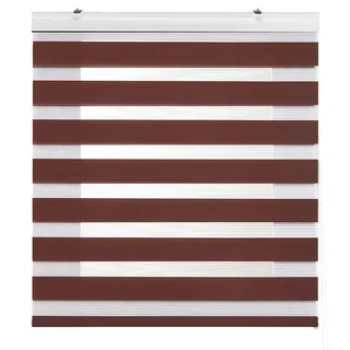 Zebra Textil SANSA Doppelrollo mit dekorativer Kassette, Polyester, Braun, 105 x 175 cm