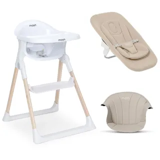 Baby Elegance Mash Hochstuhl Neugeborenenaufsatz | Sicherer Baby-Hochstuhlsitz ab Geburt (weiß)