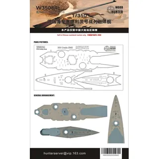 Schlachtschiff unbemalt 1/350 Holzdeck SMS SEYDLITZ FÜR HOBBY BOSS 86510