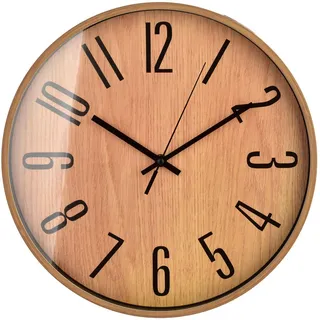 Mondex Wanduhr, Beige, Kunststoff, 34x34x4 cm, Dekoration, Uhren, Wanduhren