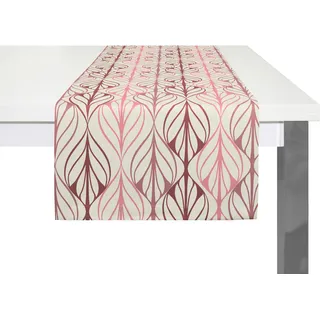 Tischläufer ADAM "Wave" Tischdecken Gr. B/L: 50 cm x 150 cm, rechteckig, bunt (natur, dunkelrot, rosa) Tischläufer nachhaltig aus Bio-Baumwolle,Made in Germany