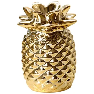 Dekorative Ornamente aus Keramik,Ananas Home Decor Deko Dekoration,Hausdekorationen Wohnzimmer,Wohndekorationen,für Muttertag,Jubiläum,Geburtstag,Einweihungsparty,Gold,L,Durchmesser 10cm,Höhe 13cm
