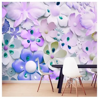 KUNSTLOFT Vliestapete Purple Sweetness 1.5x1.05 m, Halb-matt, lichtbeständige Design Tapete blau|lila 1.50 m x 1.05 m