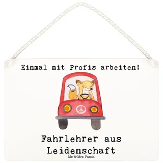 Mr. & Mrs. Panda Schild Fahrlehrer Leidenschaft DIN A6 - Geschenk, Lustig, Holzschild, Beruf, holzbild, Fahrschule, Wandbild Holz, Türschild, Spruch, kleine aufmerksamkeit