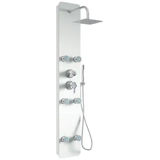 Home Deluxe Duschpaneel Weiß Metall, 25x150x9 cm, Badezimmer, Baden - Duschen, Duscharmaturen