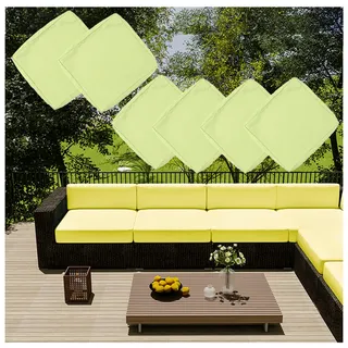 OREZAUQS Sofa-Sitzkissenbezüge,Couchkissenüberzüge, Ersatz für Einzelkissen, Kissenbezüge Möbelschutz für Sofa Sitzkissen (65 * 65 * 10CM,Gelb (4 Pcs))