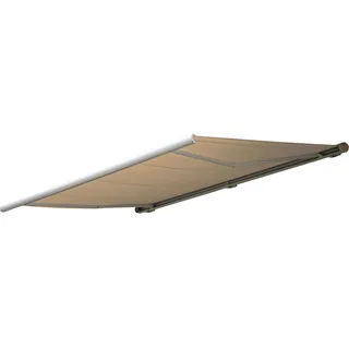MCW Elektrische Kassettenmarkise H122, Markise Vollkassette 4x3m Polyester Creme