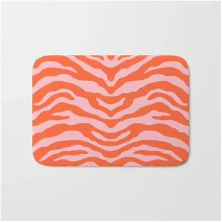 Fussmatte Zebra-Wildtierdruck Orange Und Rosa, Fussmatten Antibakterielle Bodenmatte Rutschfester Fußmatte Für Schlafzimmer Wohnzimmer Außen 40X60Cm