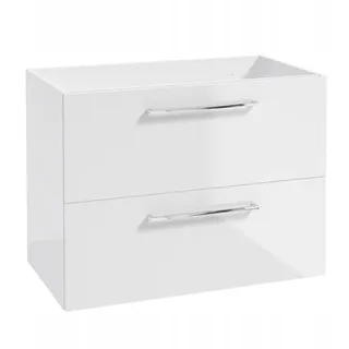 Unterschrank Für Waschbecken – Hochglanzweiß – 70 Cm – Badezimmermöbel – Schubladen Mit Soft-close-funktion