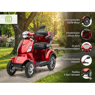 ECONELO E-Seniorenmobil Voltrixx 4-Rad 1000 Watt Rot